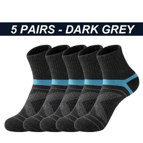 High Quality 5 Pairs /lot Men's Cotton Socks Black Sports Socks Casual 48-50DarkGrey Socks 77.42 EZYSELLA SHOP