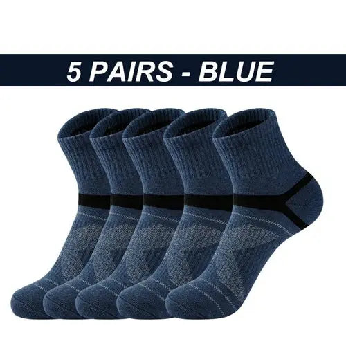 High Quality 5 Pairs /lot Men's Cotton Socks Black Sports Socks Casual 48-50Blue Socks 77.42 EZYSELLA SHOP