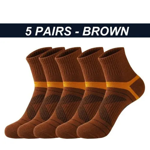 High Quality 5 Pairs /lot Men's Cotton Socks Black Sports Socks Casual 48-50Khaki Socks 77.42 EZYSELLA SHOP
