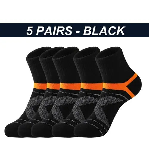 High Quality 5 Pairs /lot Men's Cotton Socks Black Sports Socks Casual 48-50Black Socks 77.42 EZYSELLA SHOP