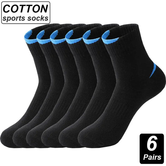 High Quality 6Pairs/Lot Combed Cotton Men's Socks Black White Casual  Socks 81.58 EZYSELLA SHOP