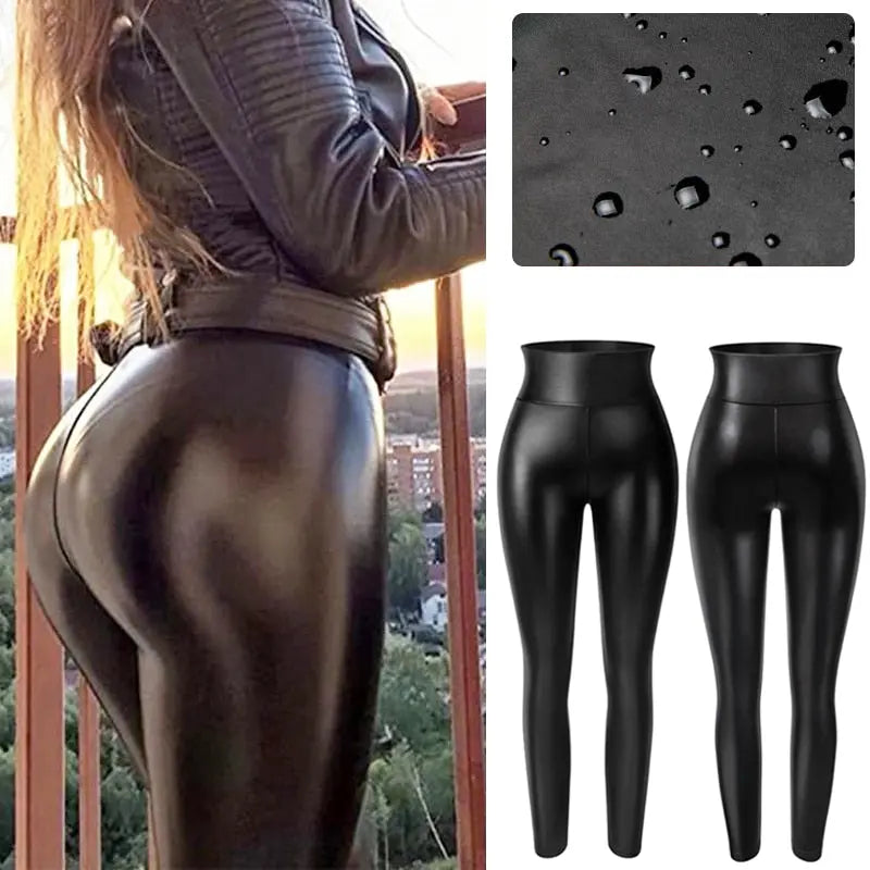 High Waist Faux Leather Leggings Women Thick Non See-through  Apparel & Accessories > Clothing > Pants 54.99 EZYSELLA SHOP