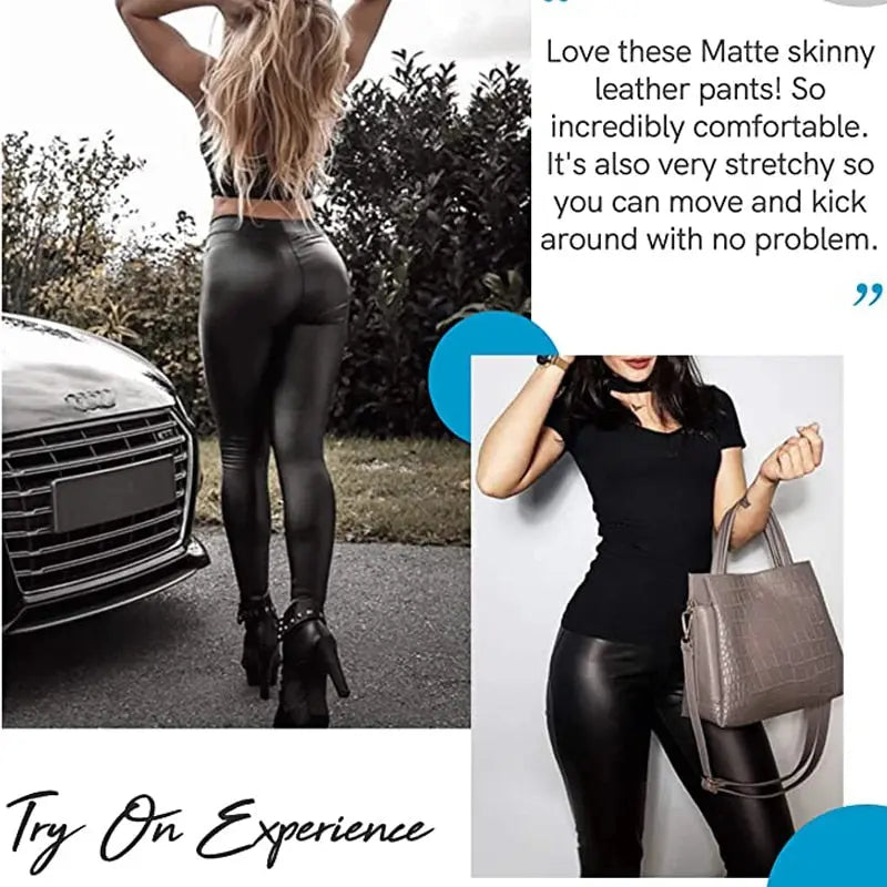 High Waist Faux Leather Leggings Women Thick Non See-through  Apparel & Accessories > Clothing > Pants 54.99 EZYSELLA SHOP