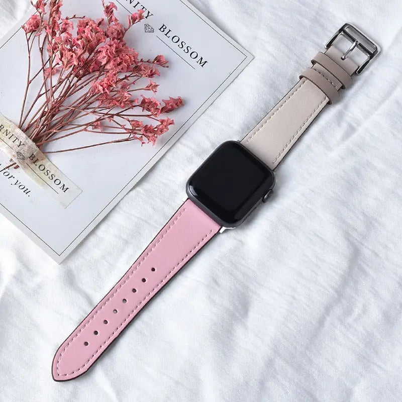 High quality Leather loop Band for iWatch 40mm 44mm Sports Strap Tour band for Apple watch 42mm 38mm Series 2 3 4 5 6 SE RoseSakuraCariefor42mmand44mm  30.99 EZYSELLA SHOP