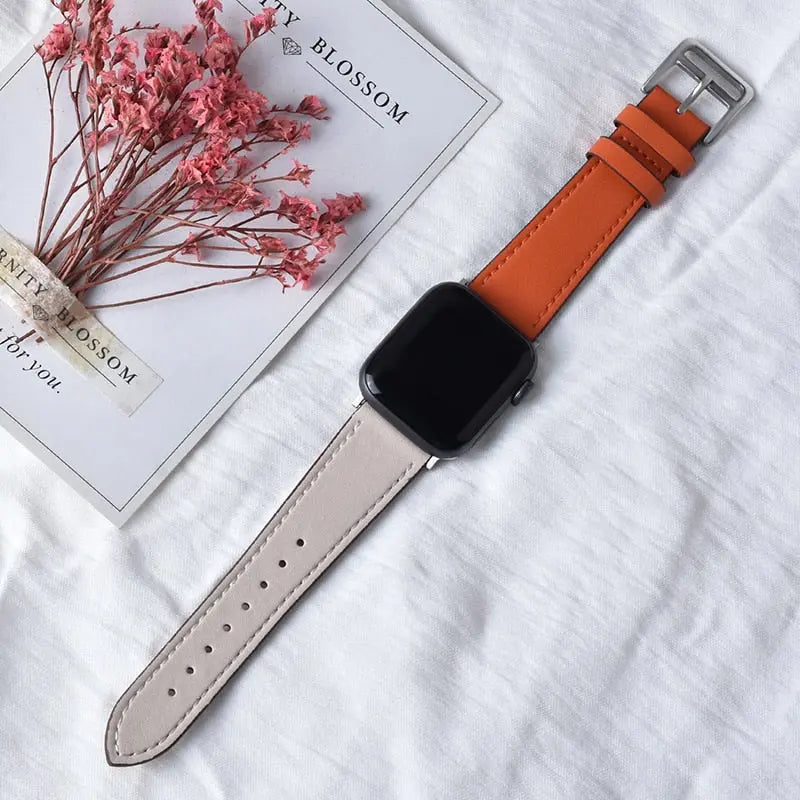 High quality Leather loop Band for iWatch 40mm 44mm Sports Strap Tour band for Apple watch 42mm 38mm Series 2 3 4 5 6 SE OrangeCraiefor42mmand44mm  30.99 EZYSELLA SHOP