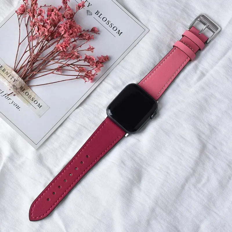 High quality Leather loop Band for iWatch 40mm 44mm Sports Strap Tour band for Apple watch 42mm 38mm Series 2 3 4 5 6 SE RosePinkfor42mmand44mm  30.99 EZYSELLA SHOP