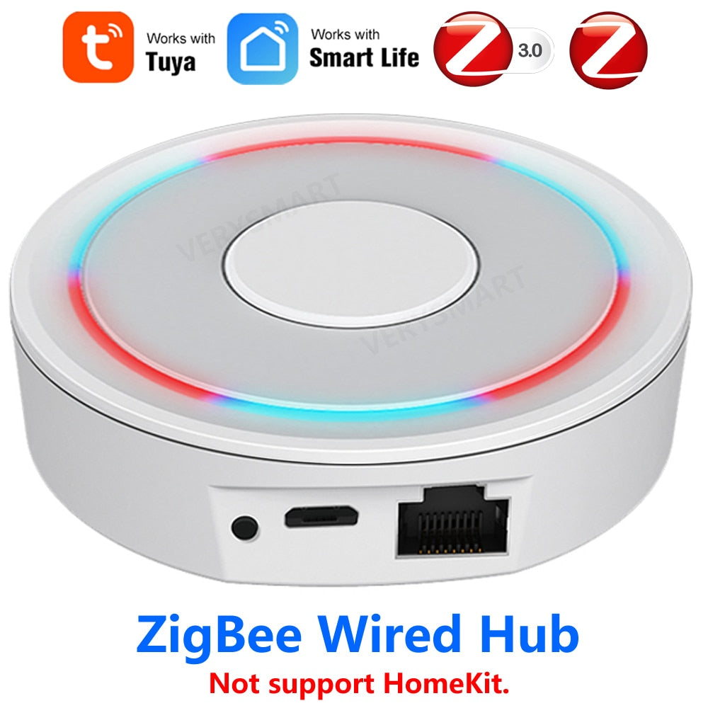 Homekit Zigbee Gateway Hub Smart Home Bridge Zigbee App Remote Control Works With Apple Homekit Alexa Google Home Tuya Smartlife ZigBeeWiredHub Hardware > Power & Electrical Supplies > Home Automation Kits 74.67 EZYSELLA SHOP