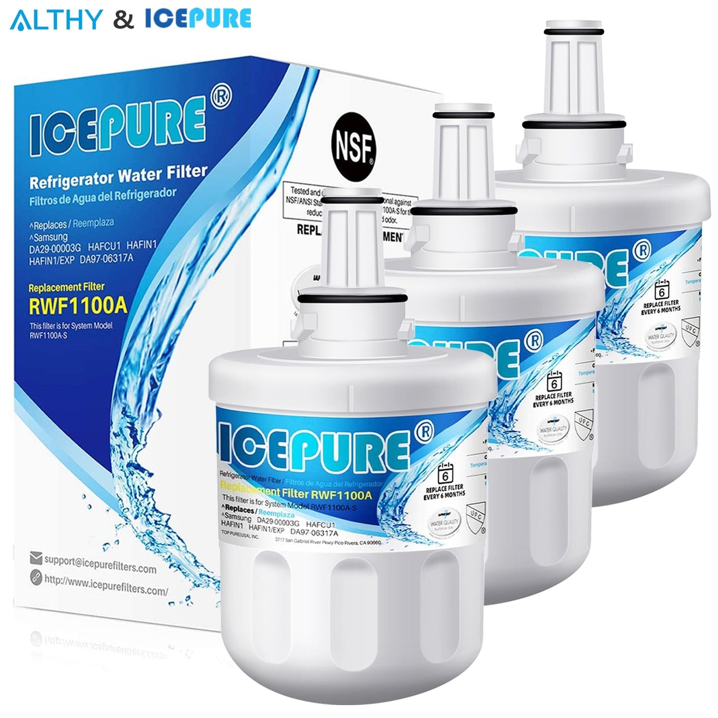 ICEPURE Refrigerator Water Filter Replacement for Samsung DA29-00003G, DA29-00003B, DA29-00003A, DA29-00003F Aqua-Pure Plus  Hardware > Plumbing > Water Dispensing & Filtration 53.16 EZYSELLA SHOP