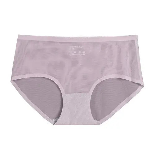 Ice Silk Seamless Women Panties Fashion Mesh Cozy Female Underpant XXLAuburn1pc Lingerie & Underwear 26.52 EZYSELLA SHOP