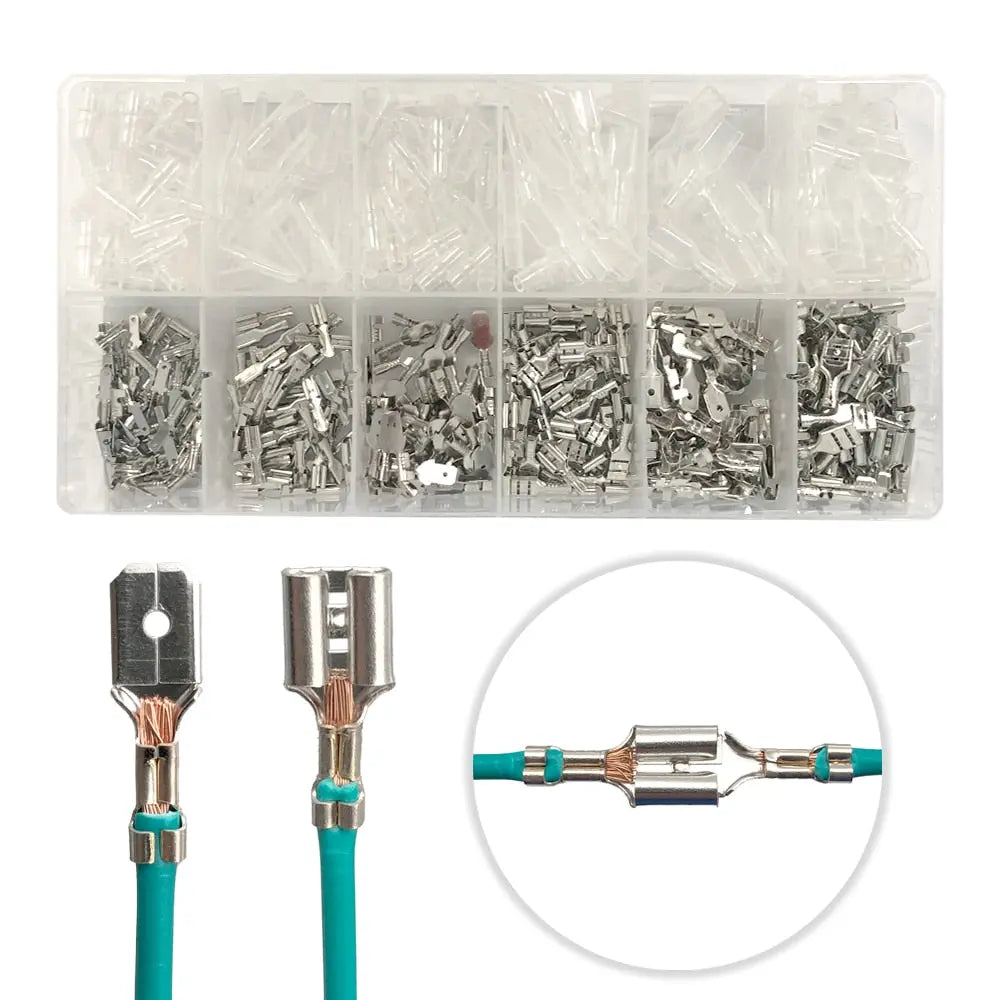 Insulated Male Female Wire Connector 2.8/4.8/6.3mm 600Pcs/Box Electrical Crimp Terminals Spade Connectors Assorted Kit  Hardware > Power & Electrical Supplies > Wire Terminals & Connectors 41.99 EZYSELLA SHOP