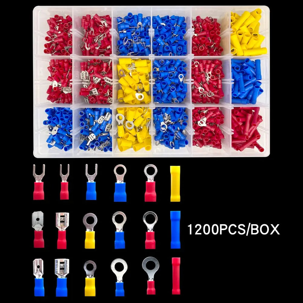 Insulated Terminals Cable Lugs Assortment Kit 280/450/1200PCS BOX Wire Flat Female and Male Electric Wire Connectors Set 1200PCSH Hardware > Tools 108.99 EZYSELLA SHOP
