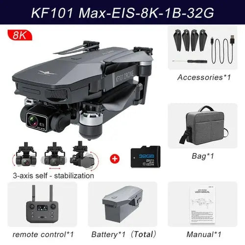 KF101 Max GPS Drone 4K Professional 8K HD EIS Camera 3 Axis Gimbal Gold Toys & Games > Toys > Remote Control Toys > Remote Control Planes 740.41 EZYSELLA SHOP