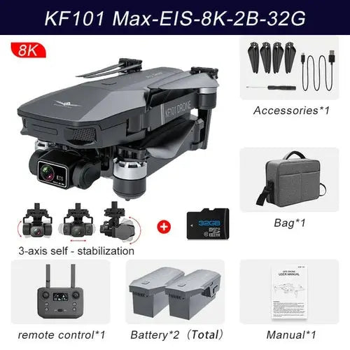 KF101 Max GPS Drone 4K Professional 8K HD EIS Camera 3 Axis Gimbal Auburn Toys & Games > Toys > Remote Control Toys > Remote Control Planes 887.91 EZYSELLA SHOP