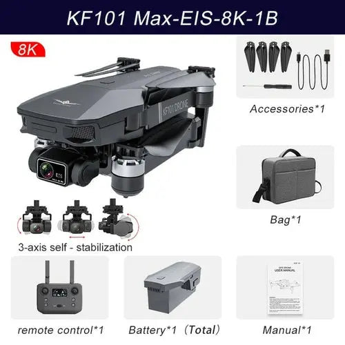 KF101 Max GPS Drone 4K Professional 8K HD EIS Camera 3 Axis Gimbal Silver Toys & Games > Toys > Remote Control Toys > Remote Control Planes 681.41 EZYSELLA SHOP