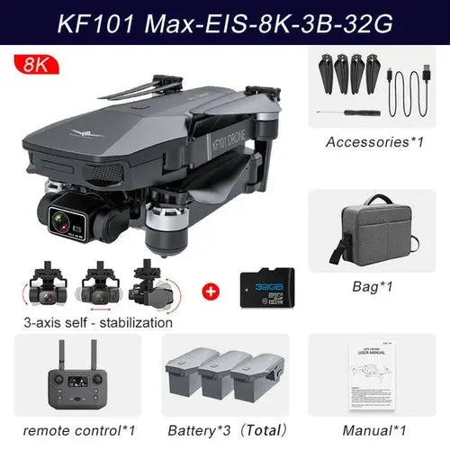 KF101 Max GPS Drone 4K Professional 8K HD EIS Camera 3 Axis Gimbal Orange Toys & Games > Toys > Remote Control Toys > Remote Control Planes 1035.41 EZYSELLA SHOP