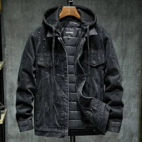 Liner Thicker Winter Black Hooded Denim Jacket Outerwear Warm Men XXXLSkyblue Apparel & Accessories > Clothing > Outerwear > Coats & Jackets 177.57 EZYSELLA SHOP