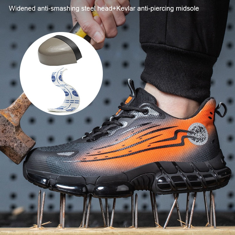 Men Air Cushion Sport Safety Shoes Fashion Work Boots Anti-smash Anti-puncture Indestructible Shoes Lightweight Protective Shoes  Apparel & Accessories > Shoes 82.99 EZYSELLA SHOP