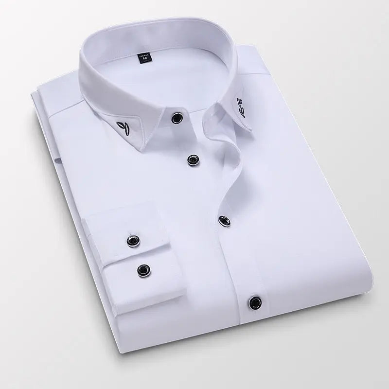 Men's Business Casual Long Sleeve White Shirt Fashion  Apparel & Accessories > Clothing > Shirts & Tops 44.99 EZYSELLA SHOP