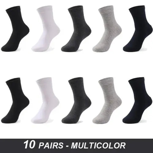 Men's Cotton Socks High Quality Black Business Soft 52-54Silver Socks 134.96 EZYSELLA SHOP