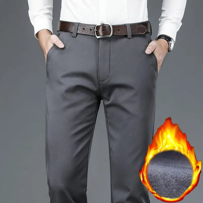 Men's Fleece Warm Casual Pants Business  Apparel & Accessories > Clothing > Pants 60.99 EZYSELLA SHOP
