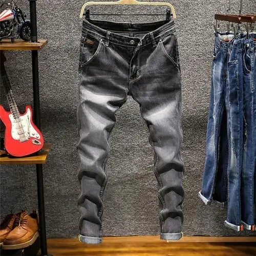 Men's Jeans Fashion Casual High-quality Stretch Skinny 38Blue Apparel & Accessories > Clothing > Pants 86.99 EZYSELLA SHOP