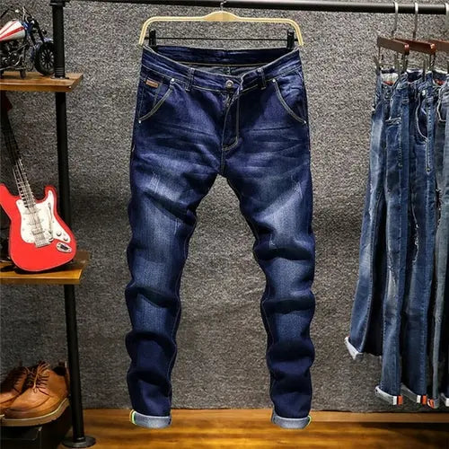 Men's Jeans Fashion Casual High-quality Stretch Skinny 38Beige Apparel & Accessories > Clothing > Pants 86.99 EZYSELLA SHOP