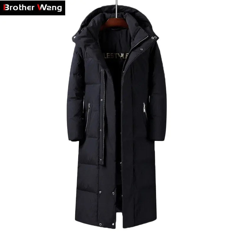 Men's X-long White Duck Down Jacket Winter New Over The Knee  Apparel & Accessories > Clothing > Outerwear > Coats & Jackets 232.15 EZYSELLA SHOP
