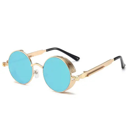 Metal Steampunk Sunglasses Men Women Fashion Round Glasses Brand PalePinkishGreyGray Apparel & Accessories > Clothing Accessories > Sunglasses 29.99 EZYSELLA SHOP