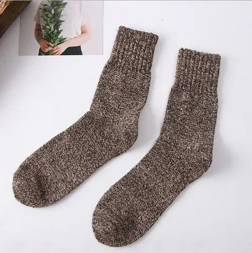 New 5 Pair/lot Men's Wool Socks Stripe Casual Calcetines Hombre Thick CoralRed Socks 95.80 EZYSELLA SHOP