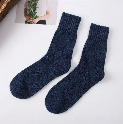 New 5 Pair/lot Men's Wool Socks Stripe Casual Calcetines Hombre Thick Burgundy Socks 95.80 EZYSELLA SHOP
