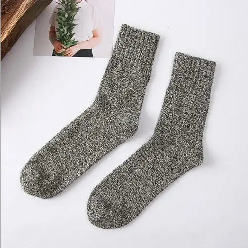 New 5 Pair/lot Men's Wool Socks Stripe Casual Calcetines Hombre Thick NavyBlue Socks 95.80 EZYSELLA SHOP