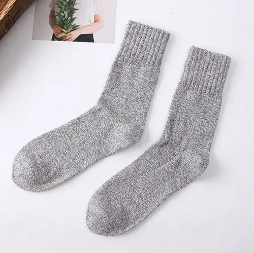 New 5 Pair/lot Men's Wool Socks Stripe Casual Calcetines Hombre Thick Gray Socks 95.80 EZYSELLA SHOP