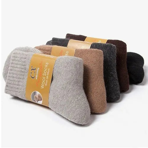New 5Pairs Men's Wool Socks Winter Business Casual Thick Warm Winter MULTI Sock 82.30 EZYSELLA SHOP