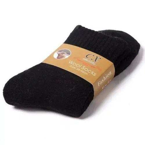 New 5Pairs Men's Wool Socks Winter Business Casual Thick Warm Winter Black Sock 82.30 EZYSELLA SHOP