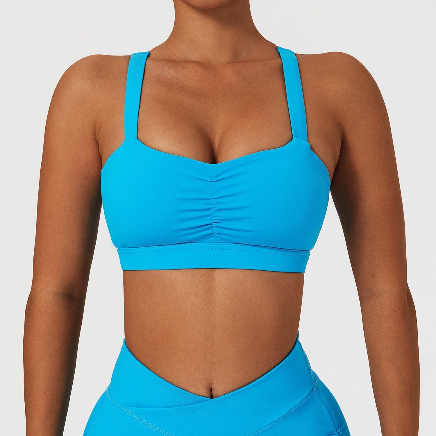 New Fitness Sports Bra for Women Push Up Beautiful Back Crisscross Strappy Running Gym Training Workout Yoga Underwear Crop Tops blueChinaXL  59.99 EZYSELLA SHOP