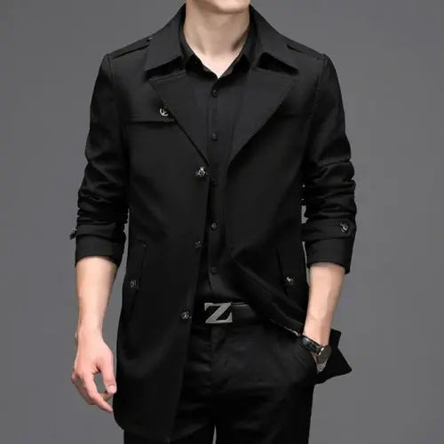 New Men's Khaki Thin Trench Coat Business XXXLBlack Apparel & Accessories > Clothing > Outerwear > Coats & Jackets 120.99 EZYSELLA SHOP