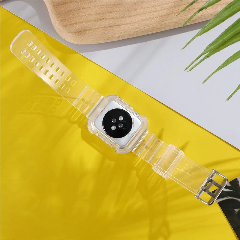 Newest Sport Strap for Apple Watch Band  Series 6 1 2 3 4 5 silicone Transparent  for Iwatch 5 4 Strap 38mm 40mm 42mm 44mm wirst   24.55 EZYSELLA SHOP