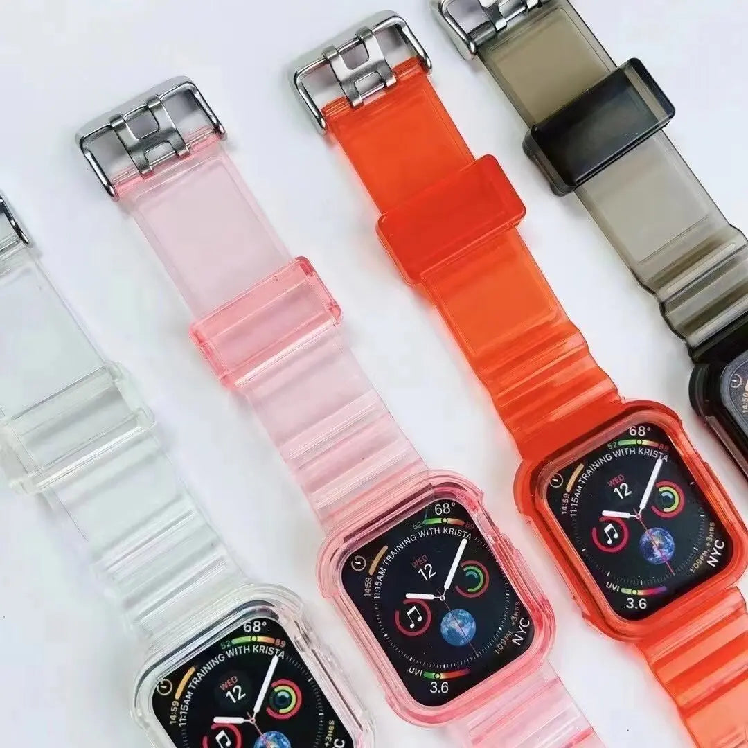 Newest Sport Strap for Apple Watch Band  Series 6 1 2 3 4 5 silicone Transparent  for Iwatch 5 4 Strap 38mm 40mm 42mm 44mm wirst   24.55 EZYSELLA SHOP