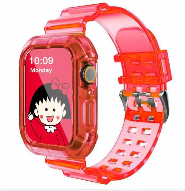 Newest Sport Strap for Apple Watch Band  Series 6 1 2 3 4 5 silicone Transparent  for Iwatch 5 4 Strap 38mm 40mm 42mm 44mm wirst red42MMand44MM  34.70 EZYSELLA SHOP