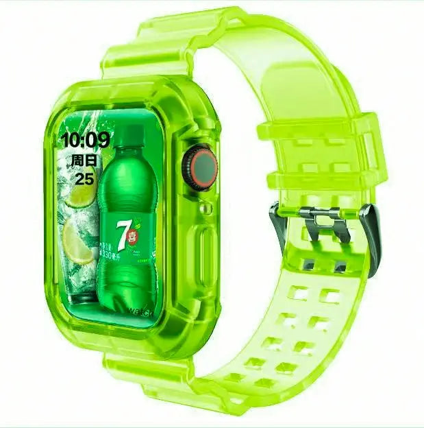 Newest Sport Strap for Apple Watch Band  Series 6 1 2 3 4 5 silicone Transparent  for Iwatch 5 4 Strap 38mm 40mm 42mm 44mm wirst brightgreen42MMand44MM  34.70 EZYSELLA SHOP