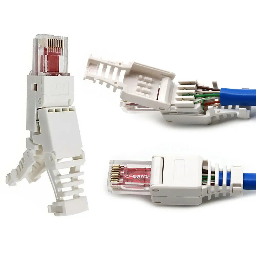 No Crimp RJ45 Connectors Shielded Toolless Ethernet Cable Tool less  Electronics > Networking 16.99 EZYSELLA SHOP
