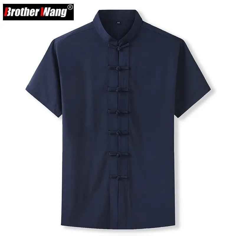 Oversized Chinese Style Loose Casual Short Sleeve Shirt Men Summer  Apparel & Accessories > Clothing > Shirts & Tops 75.95 EZYSELLA SHOP