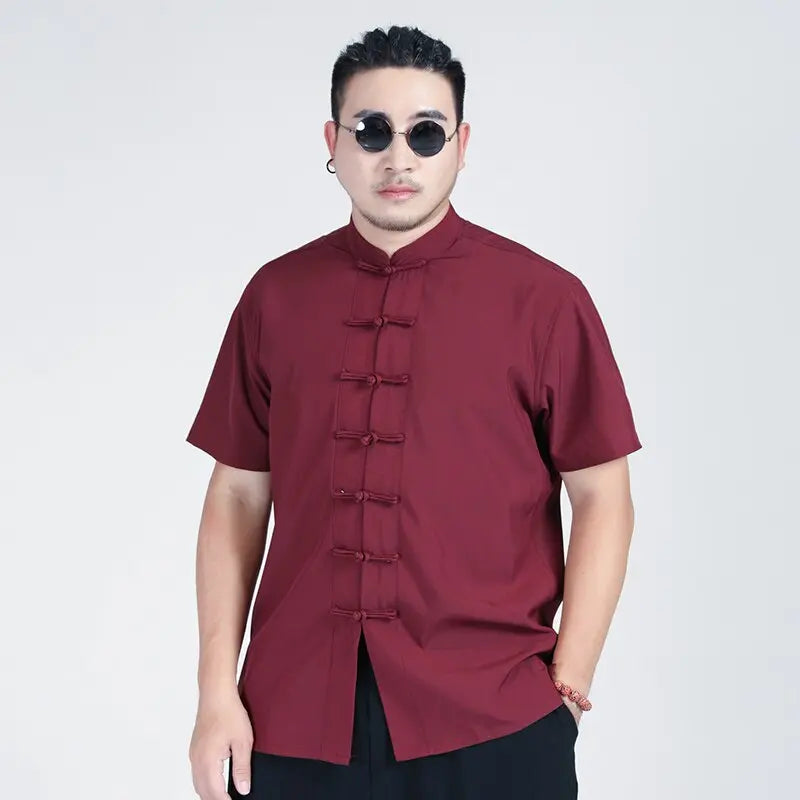 Oversized Chinese Style Loose Casual Short Sleeve Shirt Men Summer  Apparel & Accessories > Clothing > Shirts & Tops 75.95 EZYSELLA SHOP