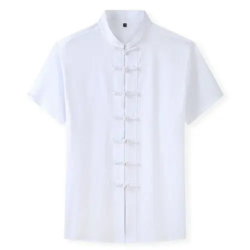 Oversized Chinese Style Loose Casual Short Sleeve Shirt Men Summer XXXLWhite Apparel & Accessories > Clothing > Shirts & Tops 75.95 EZYSELLA SHOP