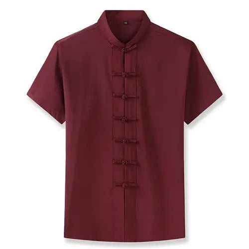 Oversized Chinese Style Loose Casual Short Sleeve Shirt Men Summer XXXLRed Apparel & Accessories > Clothing > Shirts & Tops 75.95 EZYSELLA SHOP