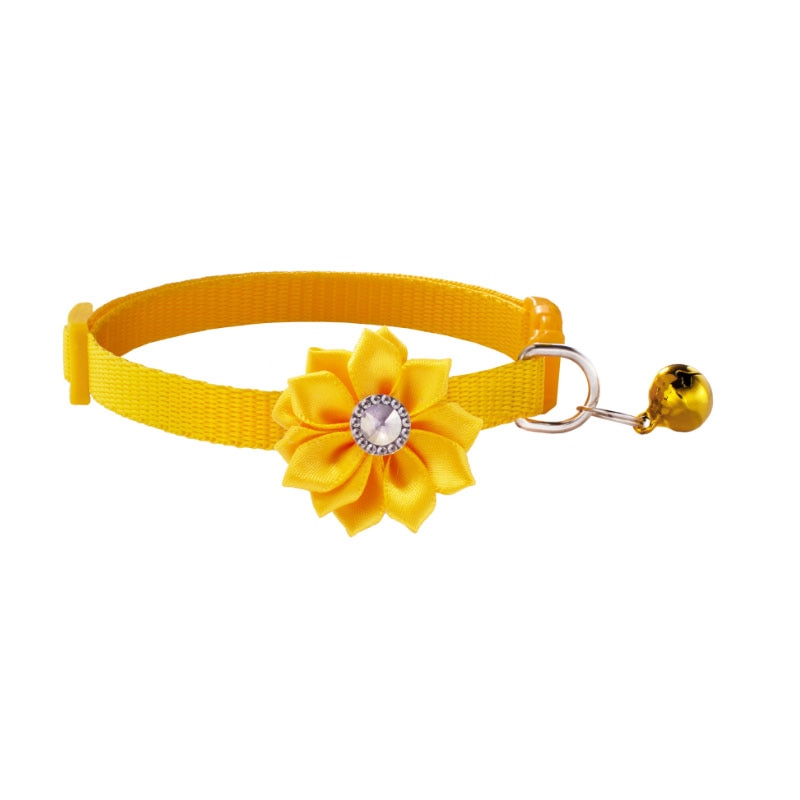 Pet Dog Collar Bell Personalized Adjustable Nylon Ribbon Lovely Flowers Cats Necklace Dogs Accessories Pet Items Easy Wear yellowChina Animals & Pet Supplies > Pet Supplies > Pet Collars & Harnesses 24.16 EZYSELLA SHOP