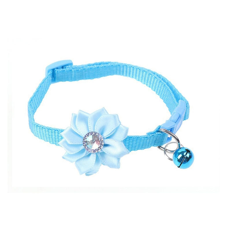 Pet Dog Collar Bell Personalized Adjustable Nylon Ribbon Lovely Flowers Cats Necklace Dogs Accessories Pet Items Easy Wear skyblueChina Animals & Pet Supplies > Pet Supplies > Pet Collars & Harnesses 24.16 EZYSELLA SHOP