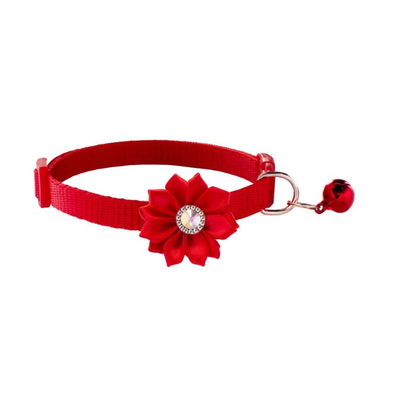 Pet Dog Collar Bell Personalized Adjustable Nylon Ribbon Lovely Flowers Cats Necklace Dogs Accessories Pet Items Easy Wear redChina Animals & Pet Supplies > Pet Supplies > Pet Collars & Harnesses 24.16 EZYSELLA SHOP