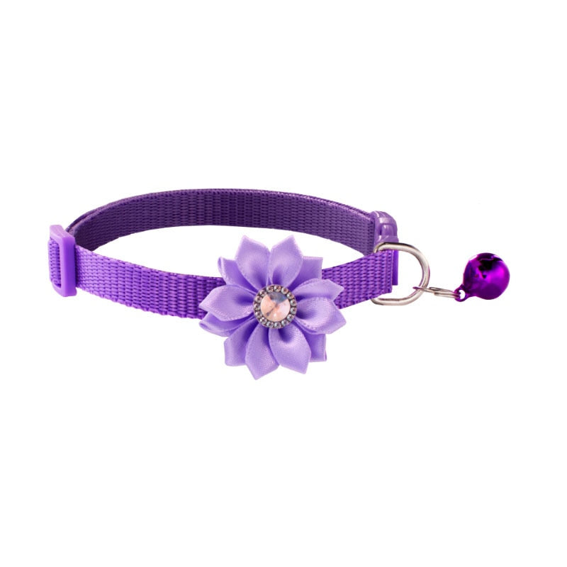 Pet Dog Collar Bell Personalized Adjustable Nylon Ribbon Lovely Flowers Cats Necklace Dogs Accessories Pet Items Easy Wear purpleChina Animals & Pet Supplies > Pet Supplies > Pet Collars & Harnesses 24.16 EZYSELLA SHOP