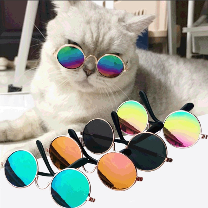 Pet Dog Glasses Cat Sunglasses For Cats Lovely Reflection Pets Retro Round Eye Wear Glass For Small Dogs Photos Prop Accessories  Apparel & Accessories > Clothing Accessories > Sunglasses 19.80 EZYSELLA SHOP